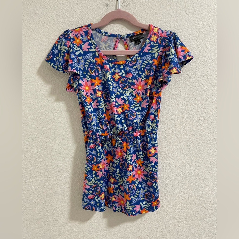 Picapino floral girls romper